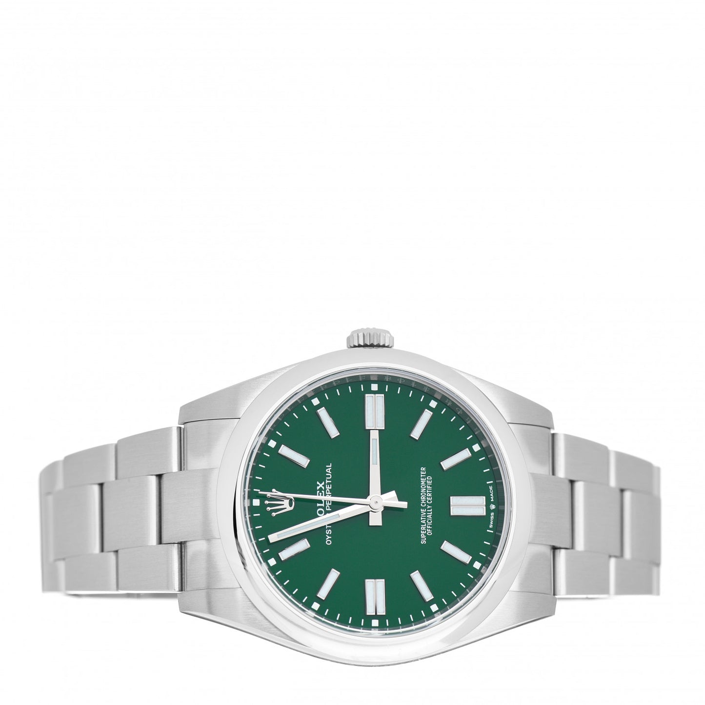Stainless Steel 41mm Oyster Perpetual Watch Green 124300