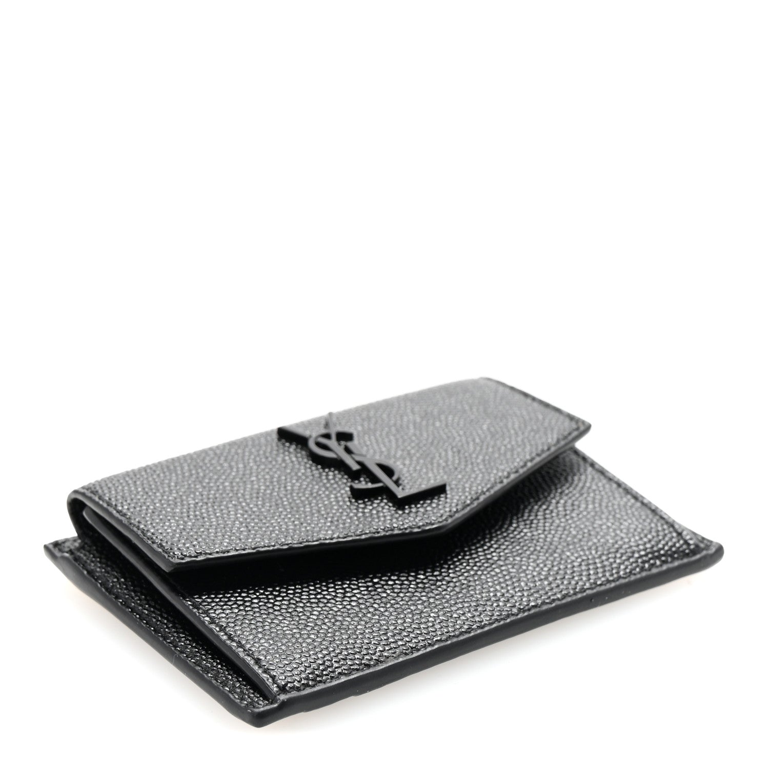 Saint Laurent Grain de Poudre Uptown Card Holder Black 4 of 7