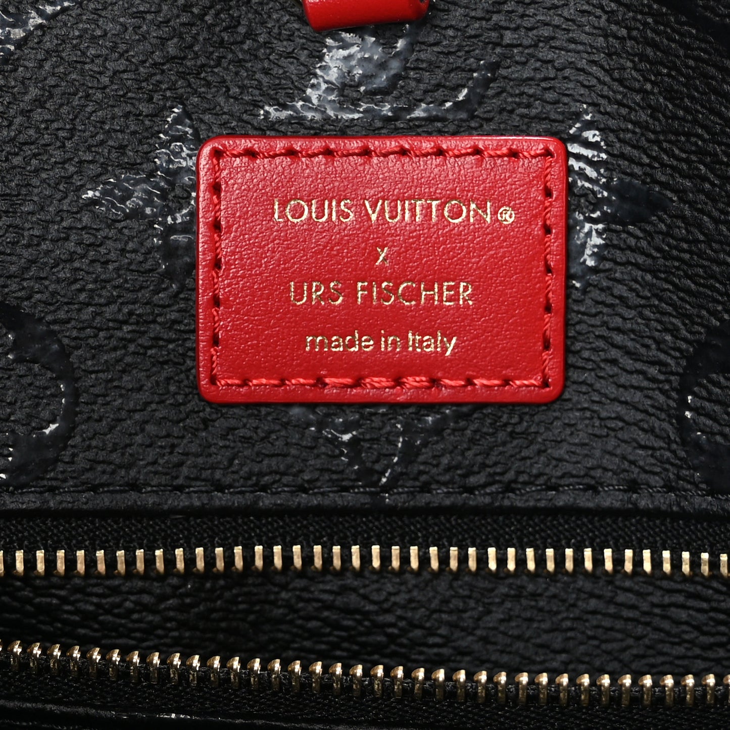 X UF Tufted Monogram Onthego GM Black Red