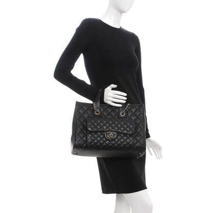 Chanel Caviar Quilted Large Casual Pocket Tote Black 3 of 8