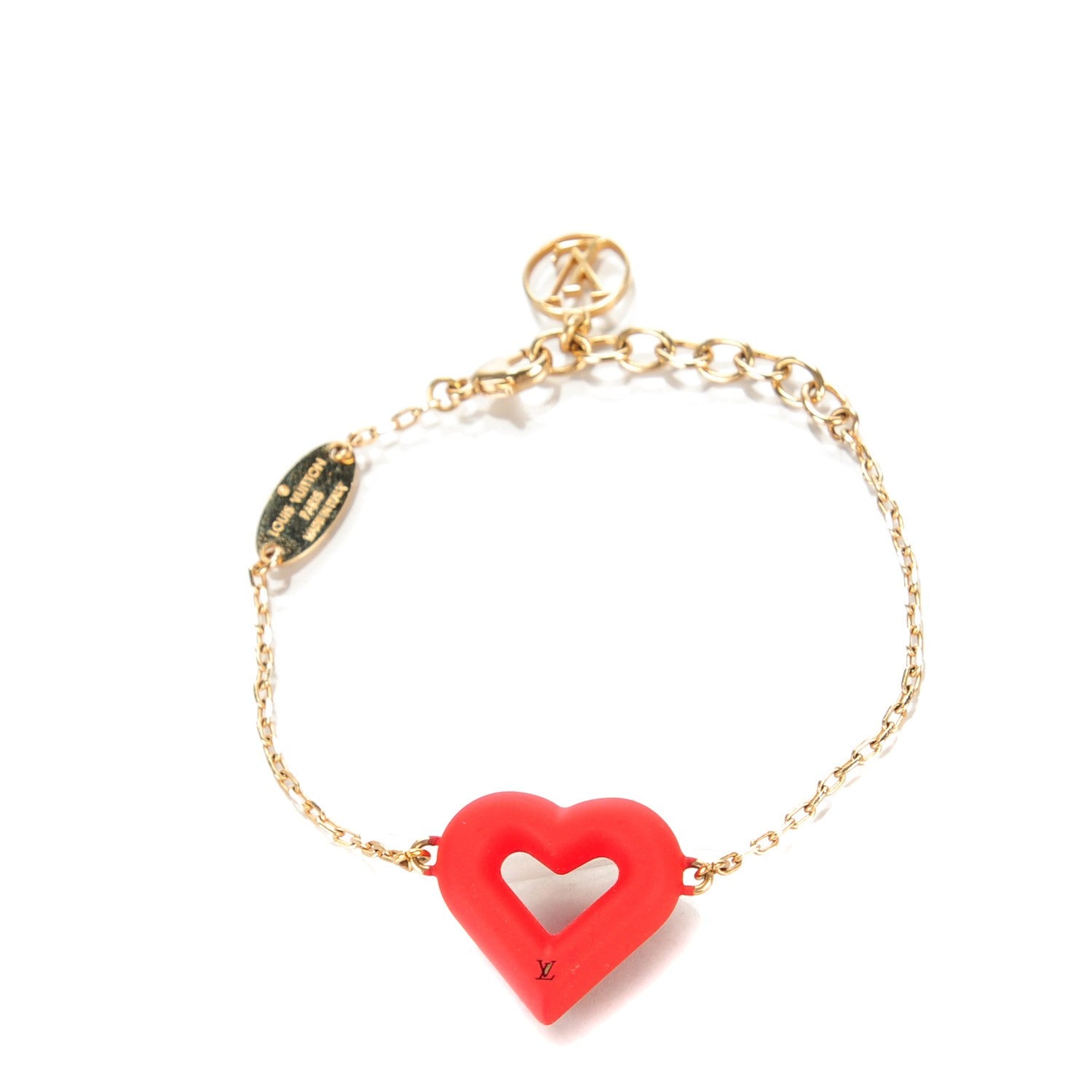 Louis Vuitton LV and V Bracelet Gold Red 1 of 5