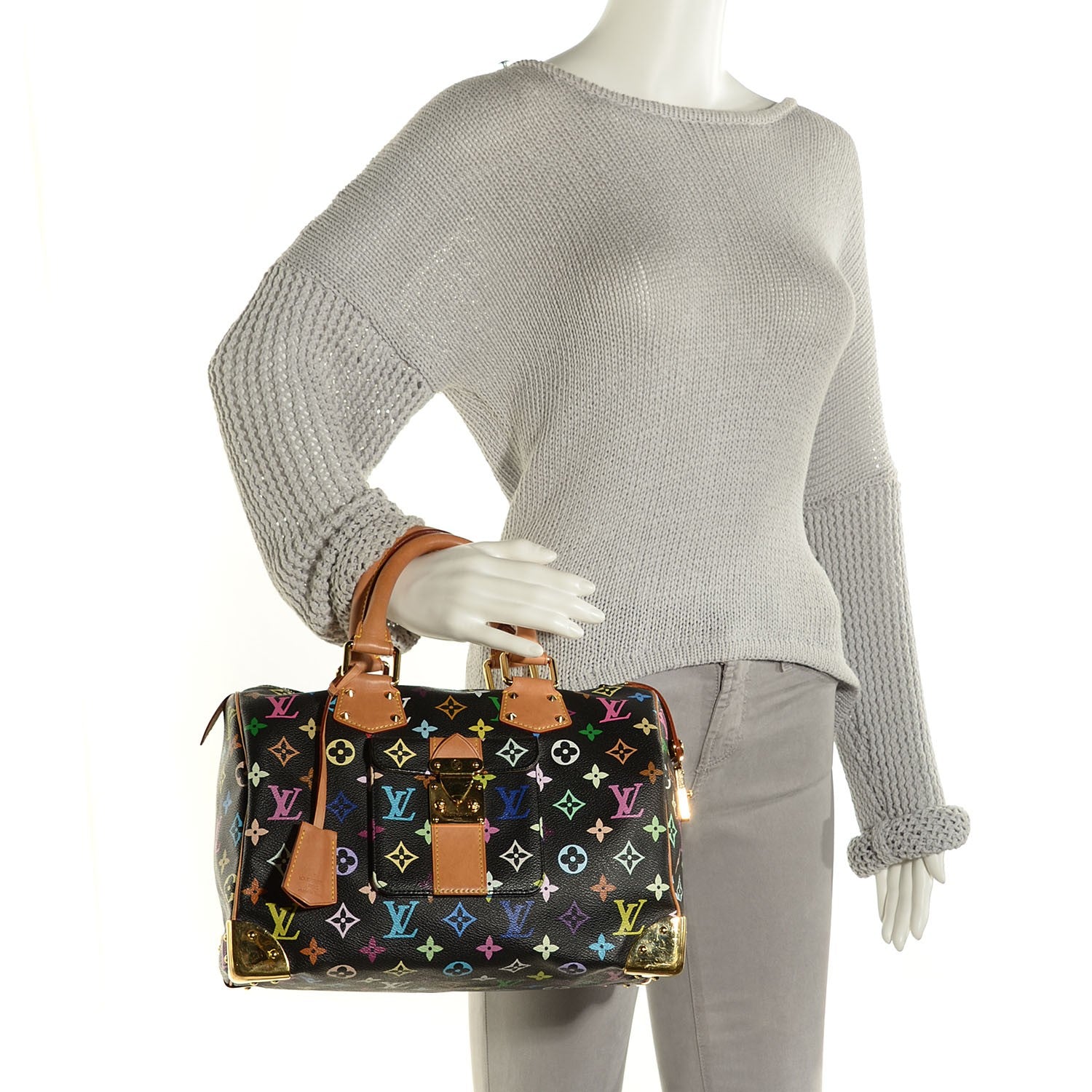 Louis Vuitton Monogram Multicolor Speedy 30 Black 2 of 15