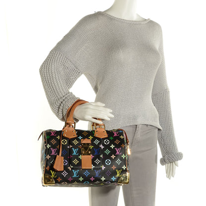 Louis Vuitton Monogram Multicolor Speedy 30 Black 2 of 15