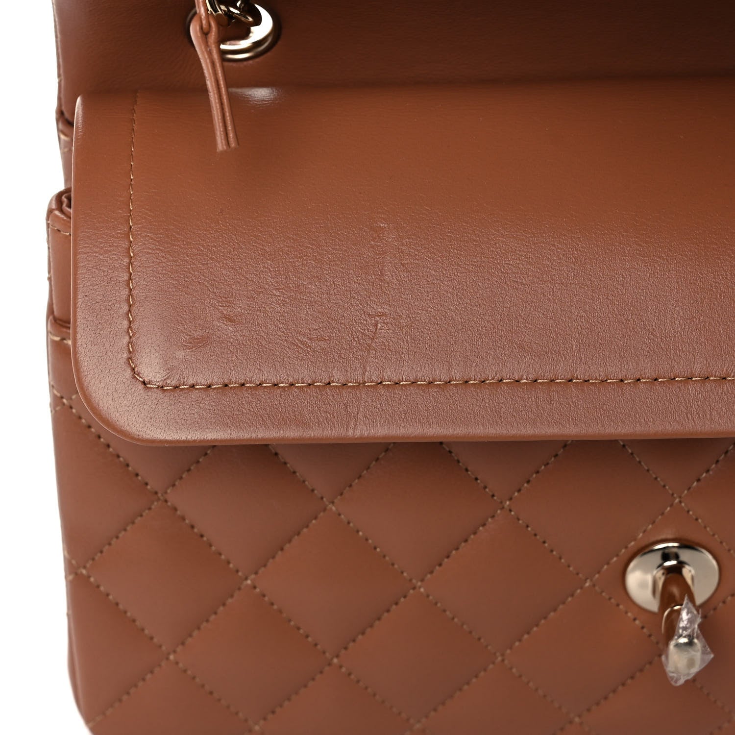 Chanel Lambskin Quilted Small Double Flap Brown 11 of 12