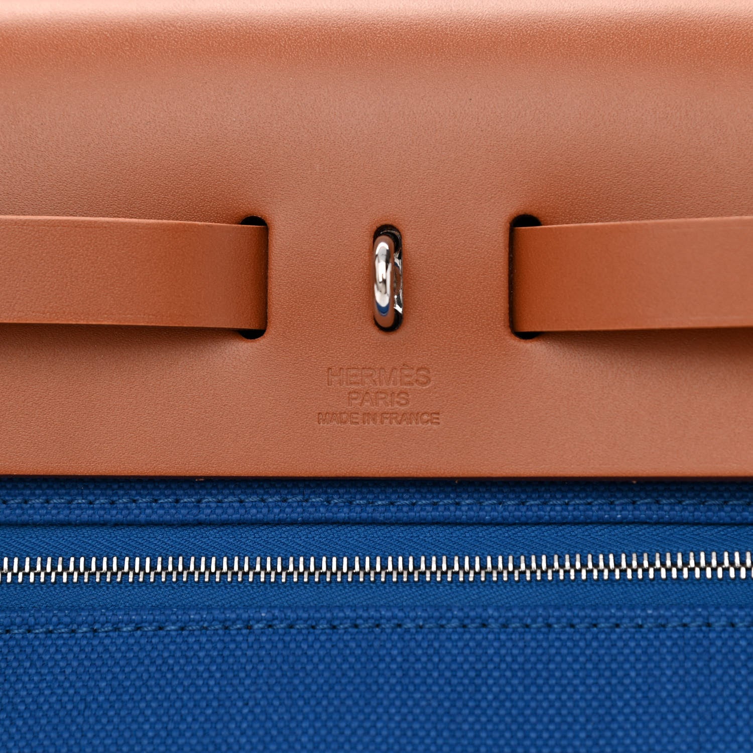 Hermes Vache Hunter Toile Herbag Zip 31 PM Azur Natural 7 of 11