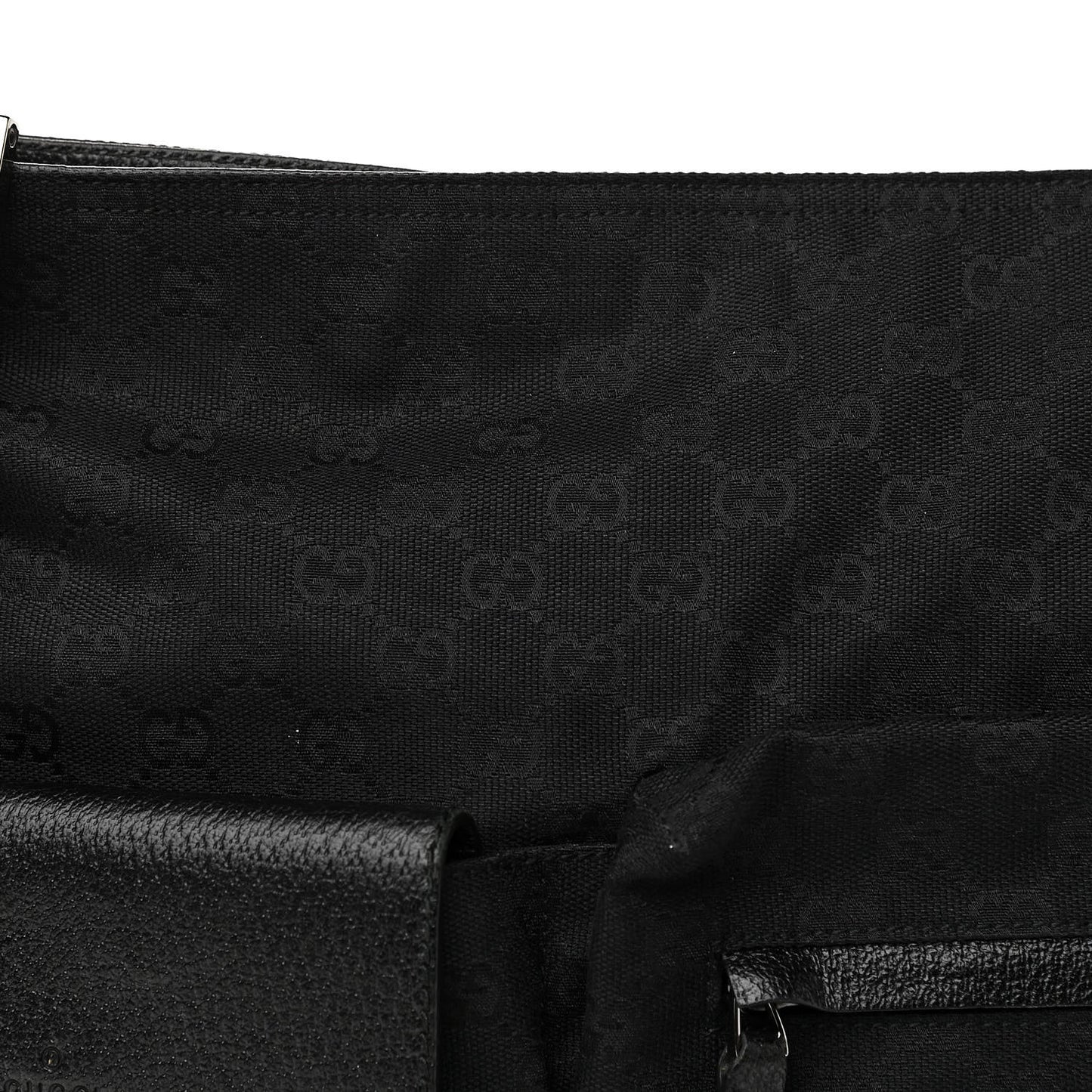 Monogram Web Medium Double Pocket Messenger Bag Black