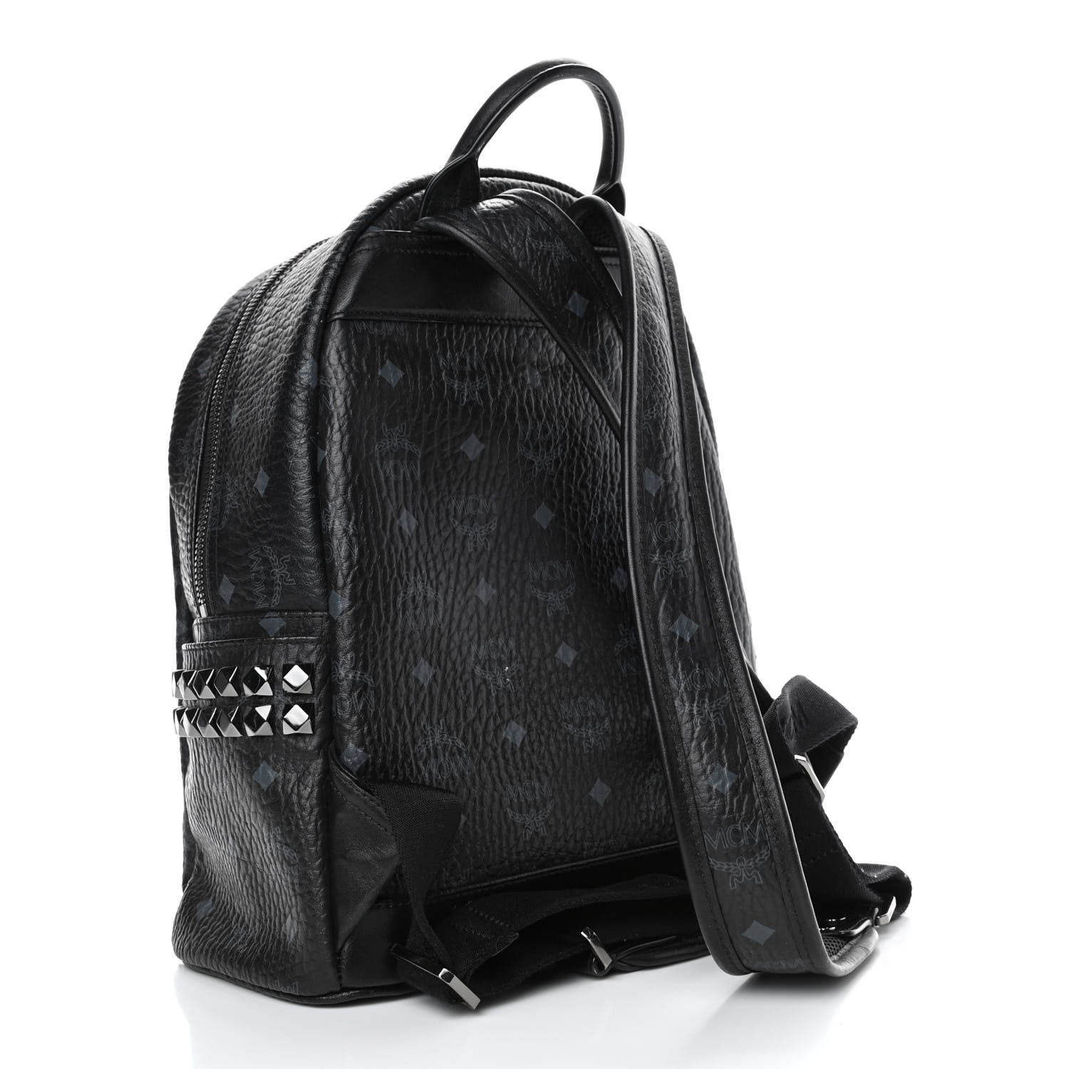 MCM Visetos Small Side Stud Stark Backpack Black 2 of 5