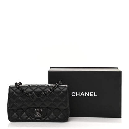 Chanel Lambskin Quilted Mini Rectangular Flap So Black 10 of 10