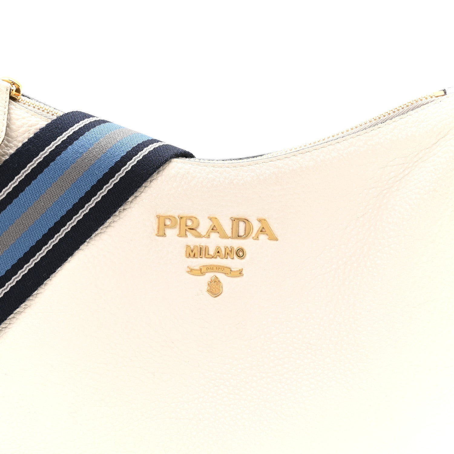 Prada Vitello Phenix Zippered Messenger Hobo White 9 of 11