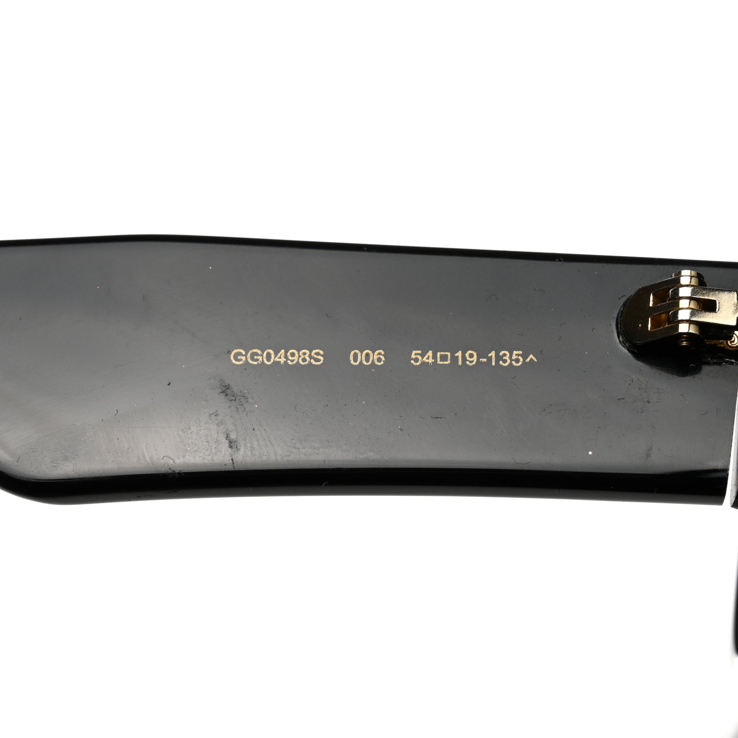 Acetate Crystal Striped Square Frame Sunglasses GG0498S Black