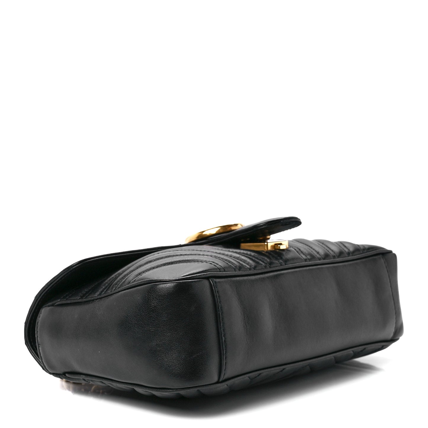 Calfskin Matelasse Small GG Marmont Shoulder Bag Black