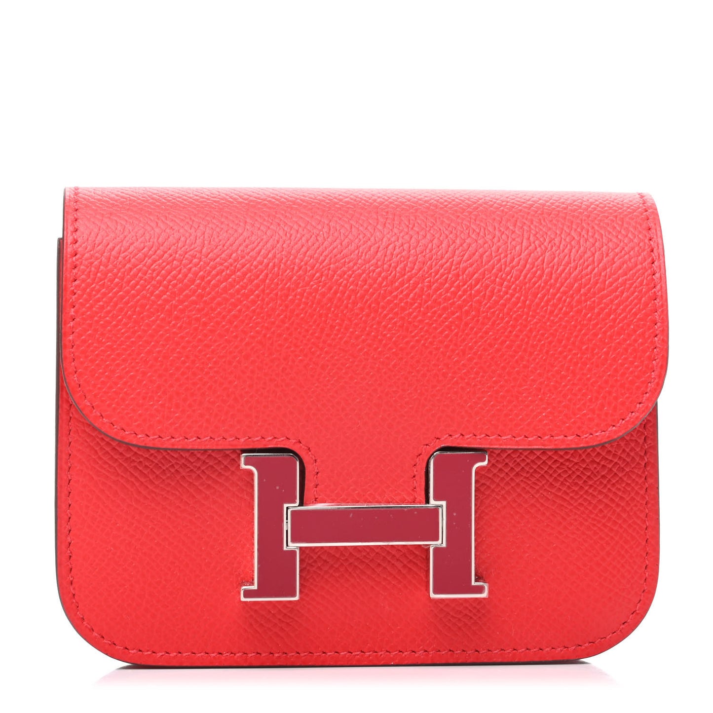 Epsom Enamel Constance Slim Wallet Rouge de Coeur Rubis