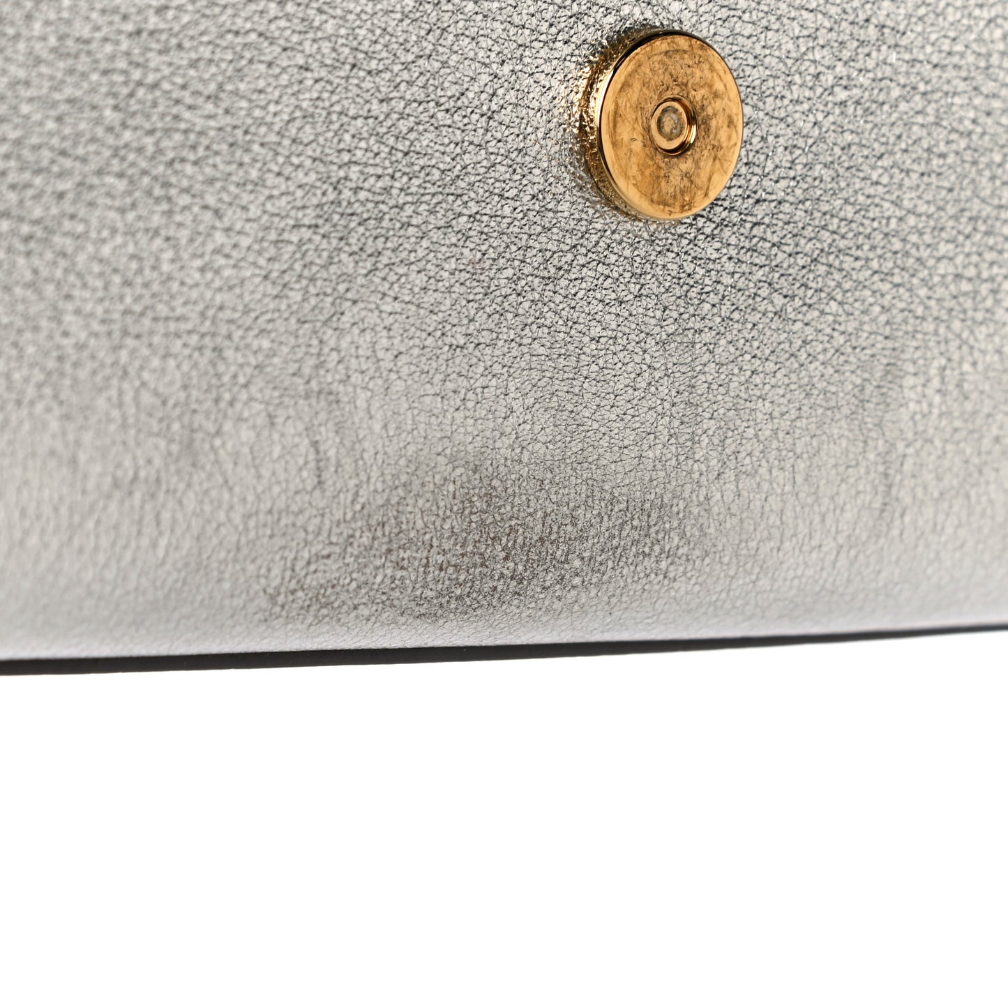Textured Metallic Calfskin Classic Monogram Cassandre Clutch Silver