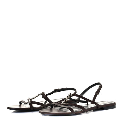 Saint Laurent Calfskin Cassandra Monogram Sandals 41 Moro 5 of 21