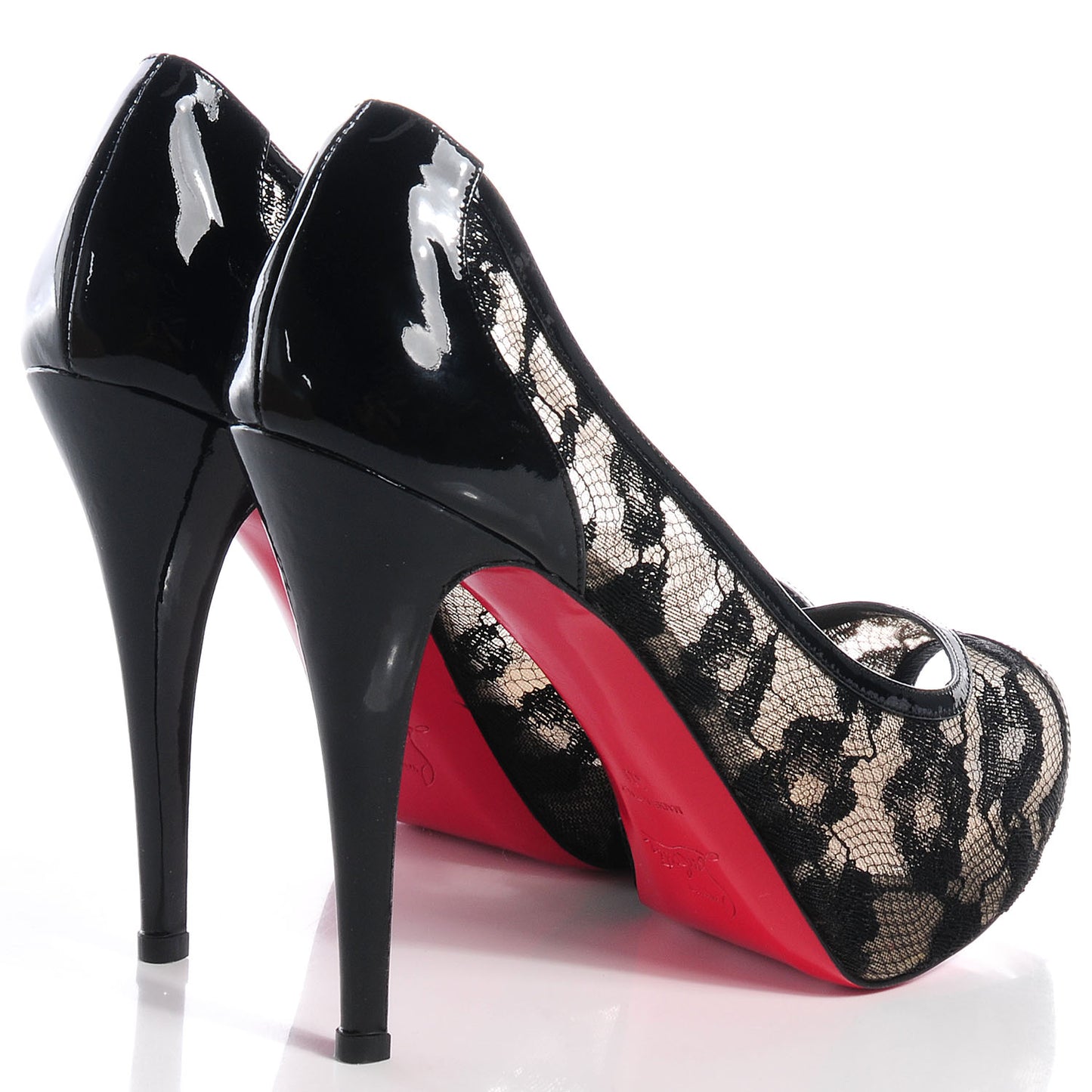 Patent Lace Leopard Ambro Pizzo 120 Pumps 40 Black