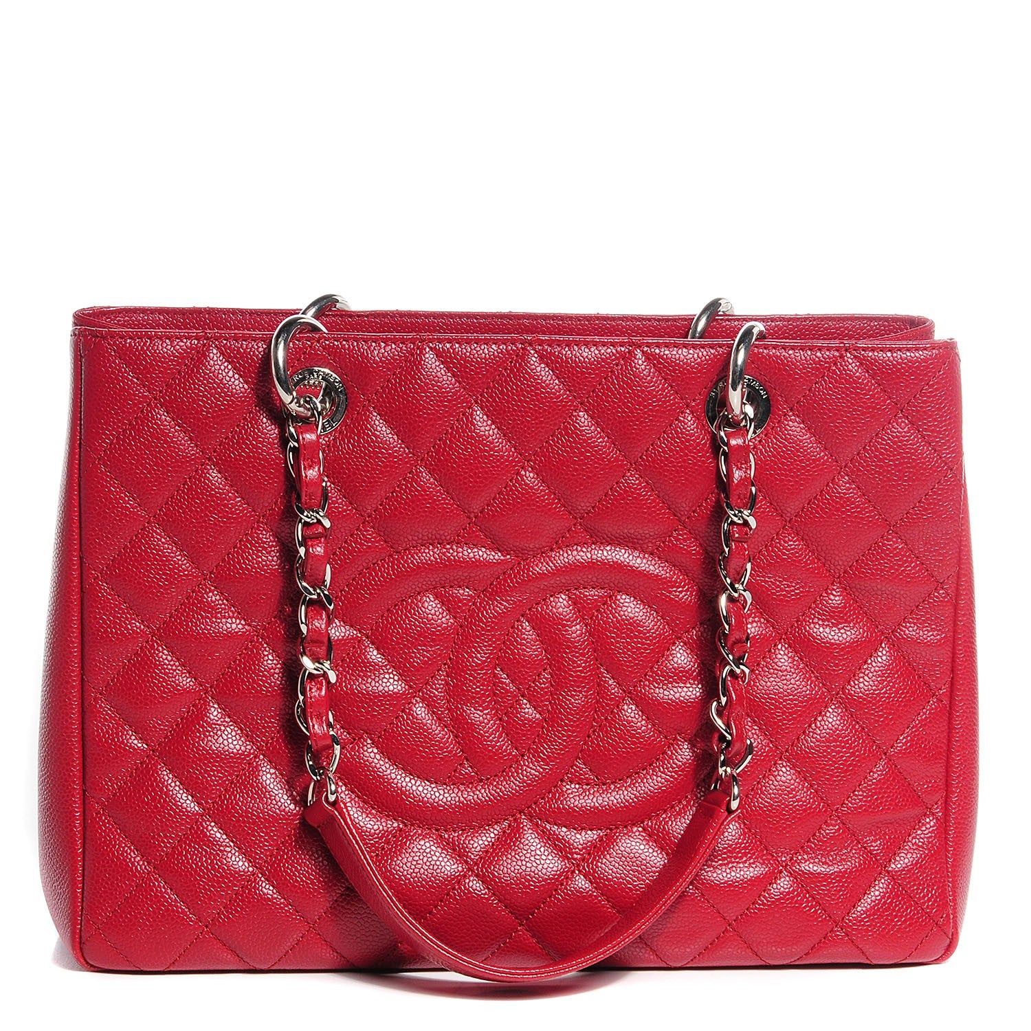 Chanel Caviar Grand Shopping Tote GST Red 1 of 7