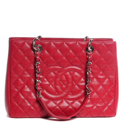 Chanel Caviar Grand Shopping Tote GST Red 1 of 7