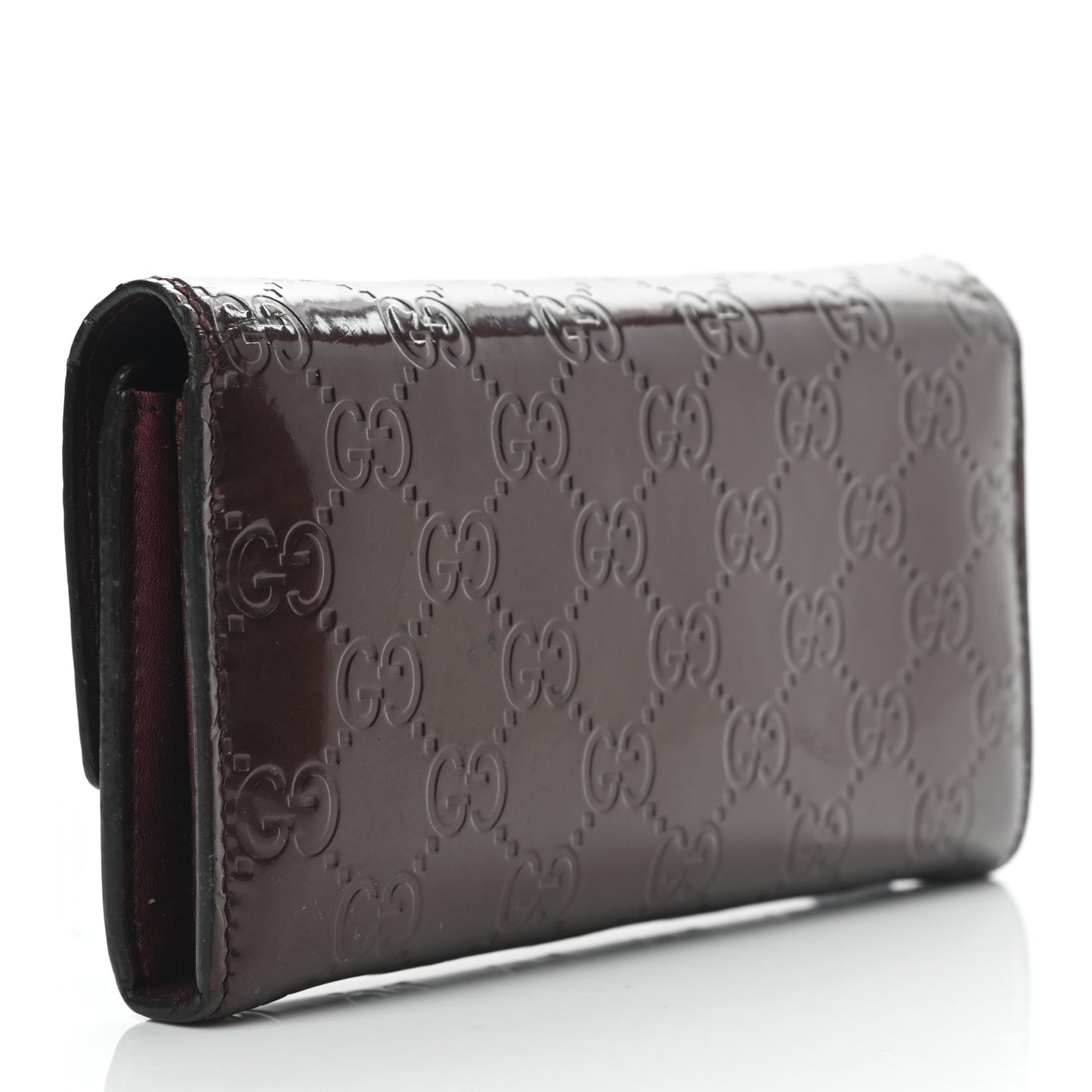 Shine Guccissima Lovely Heart Continental Wallet Scarlatto