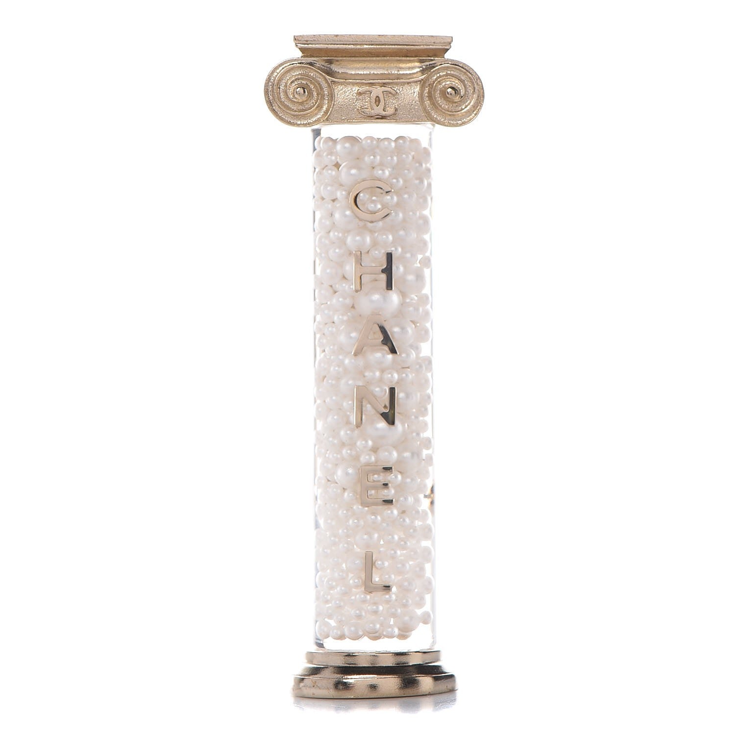 Chanel Pearl Ancient Greek Column Brooch Gold 1 of 6