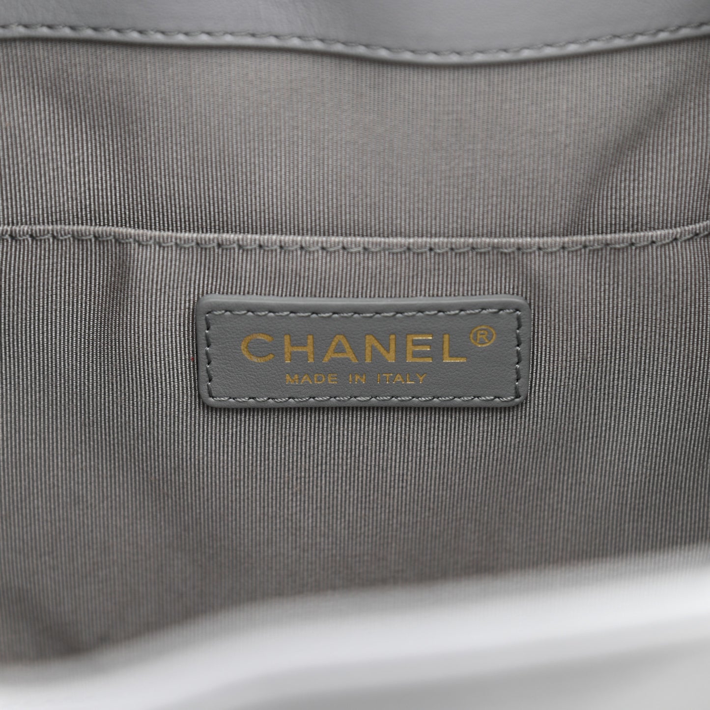 Lambskin Quilted CC Dweller Drawstring Bucket Bag Light Grey