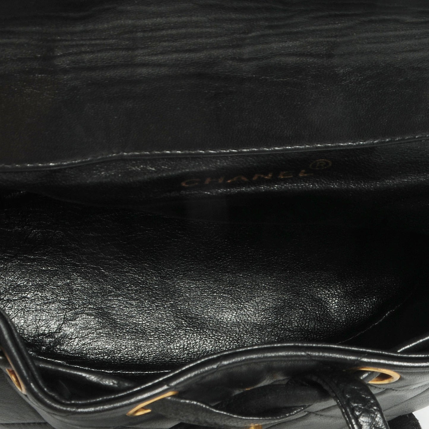Lambskin Quilted Backpack Black