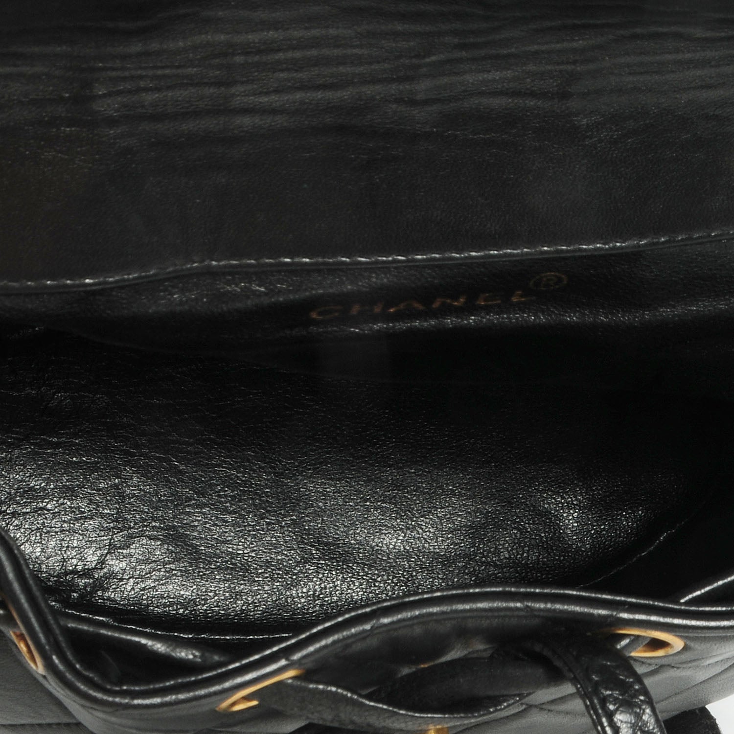 Chanel Lambskin Quilted Backpack Black 5 of 9