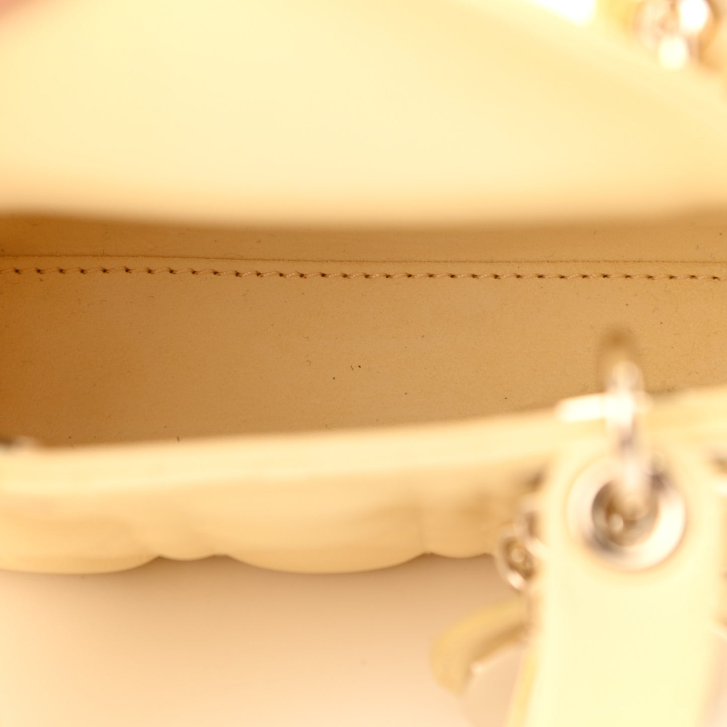Lambskin Cannage Micro Lady Dior Soft Yellow