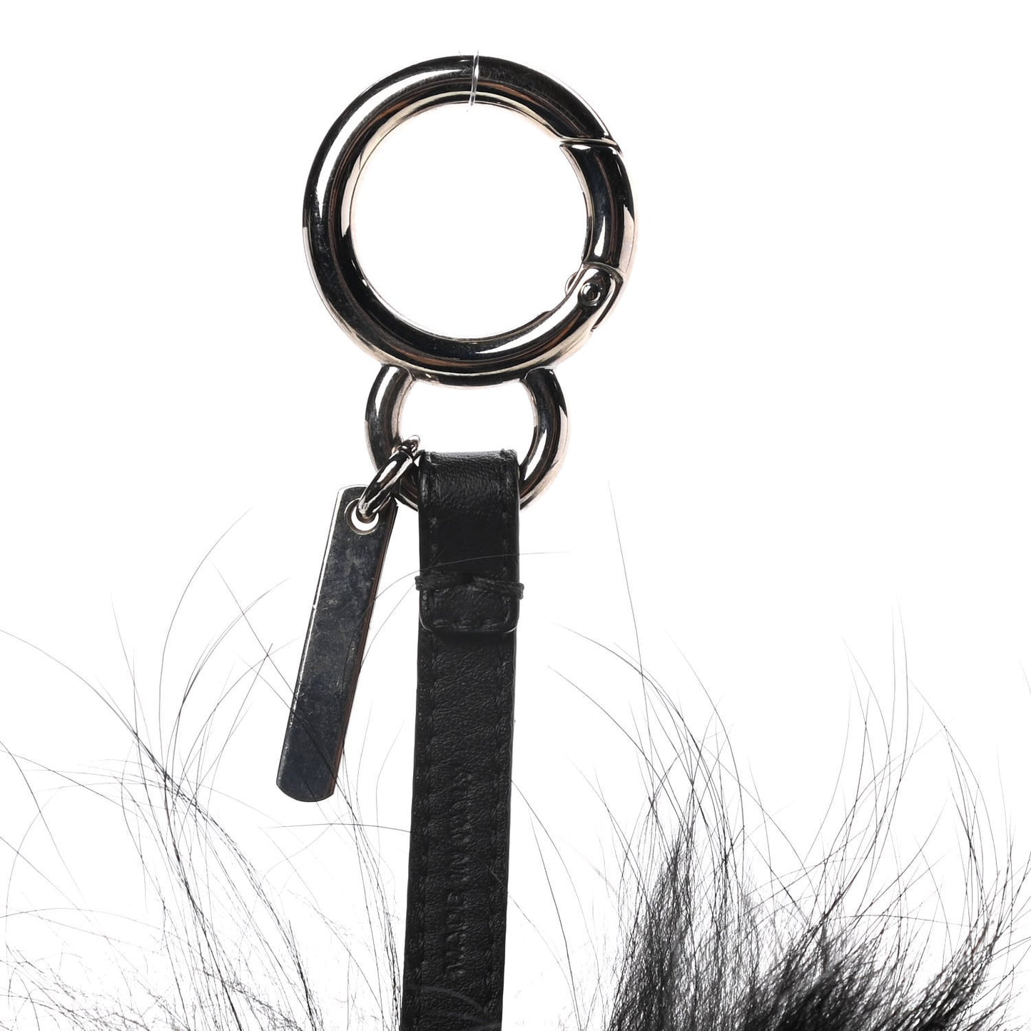 Fox Fur Shearling Crystal Pinky Punky Monster Bag Bug Charm Black Bubblegum