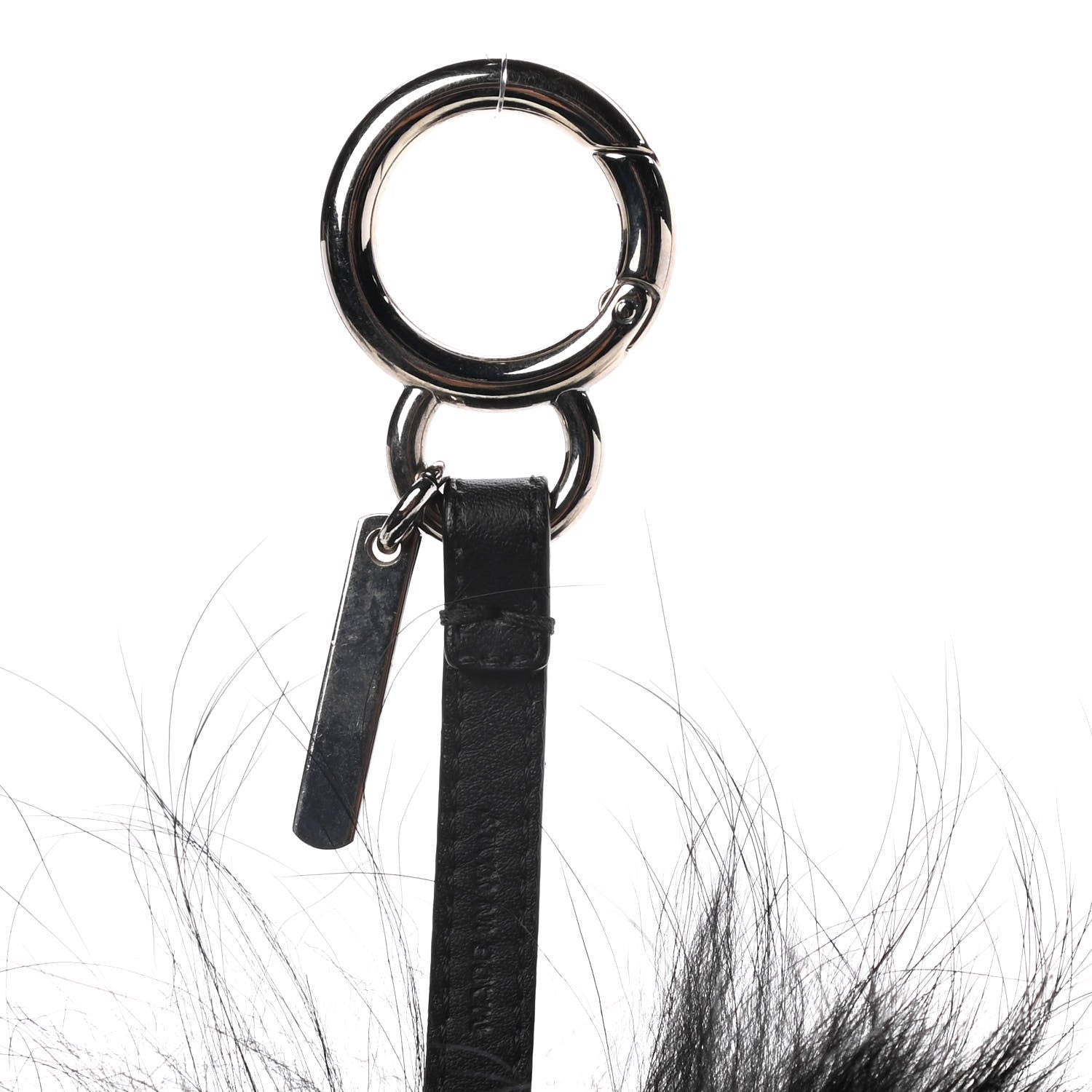 Fendi Fox Fur Shearling Crystal Pinky Punky Monster Bag Bug Charm Black Bubblegum 4 of 4
