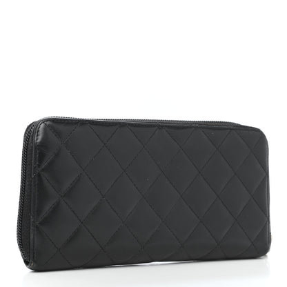 Chanel Calfskin Quilted Cambon Large Gusset Zip Around Wallet Black 2 of 4