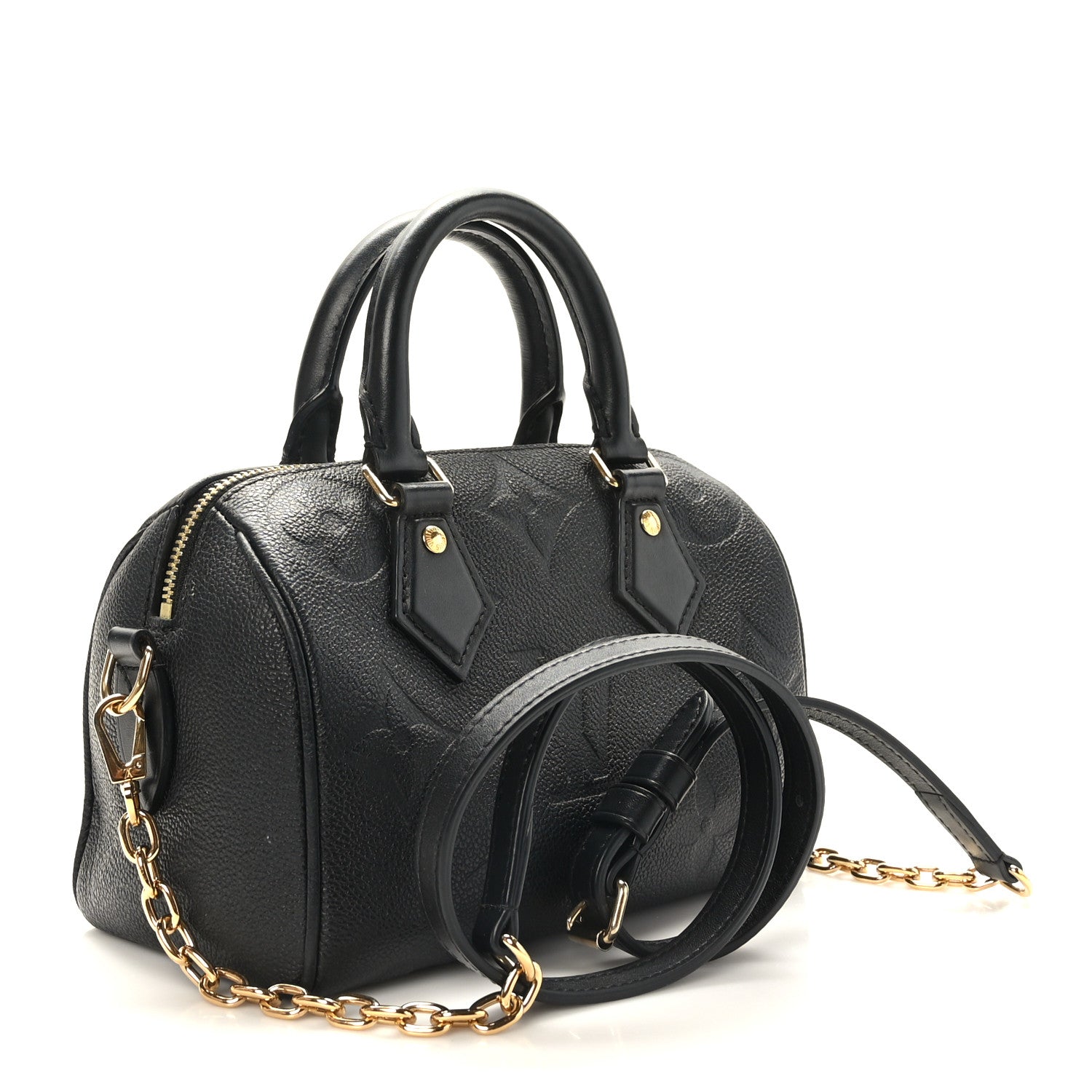 Louis Vuitton Empreinte Monogram Giant Speedy Bandouliere 20 Black 3 of 10