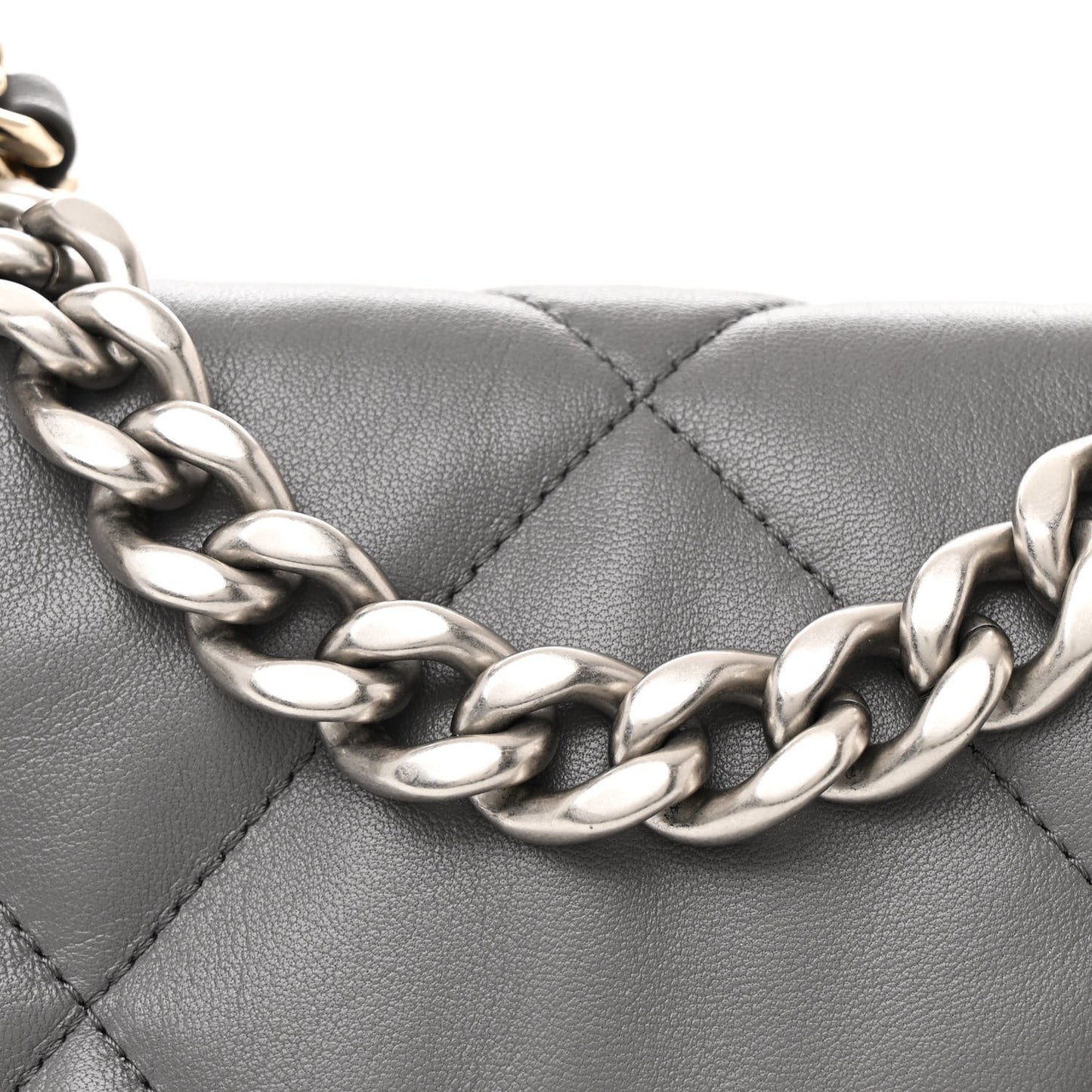 Lambskin Quilted Medium Chanel 19 Flap Dark Grey