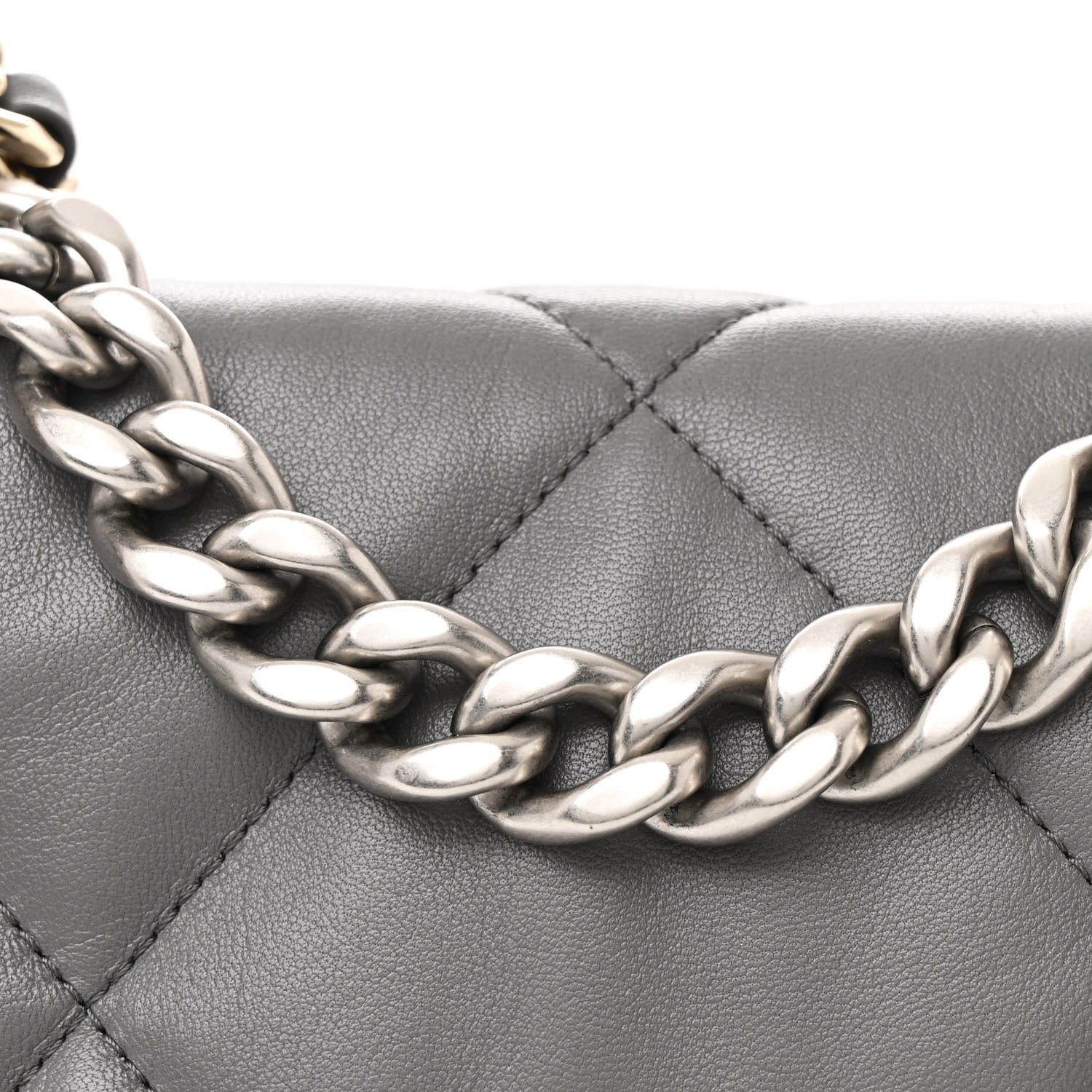 Chanel Lambskin Quilted Medium Chanel 19 Flap Dark Grey 8 of 11
