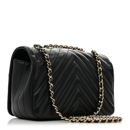 Chanel Calfskin Chevron Quilted Mini Statement Flap Black 3 of 13