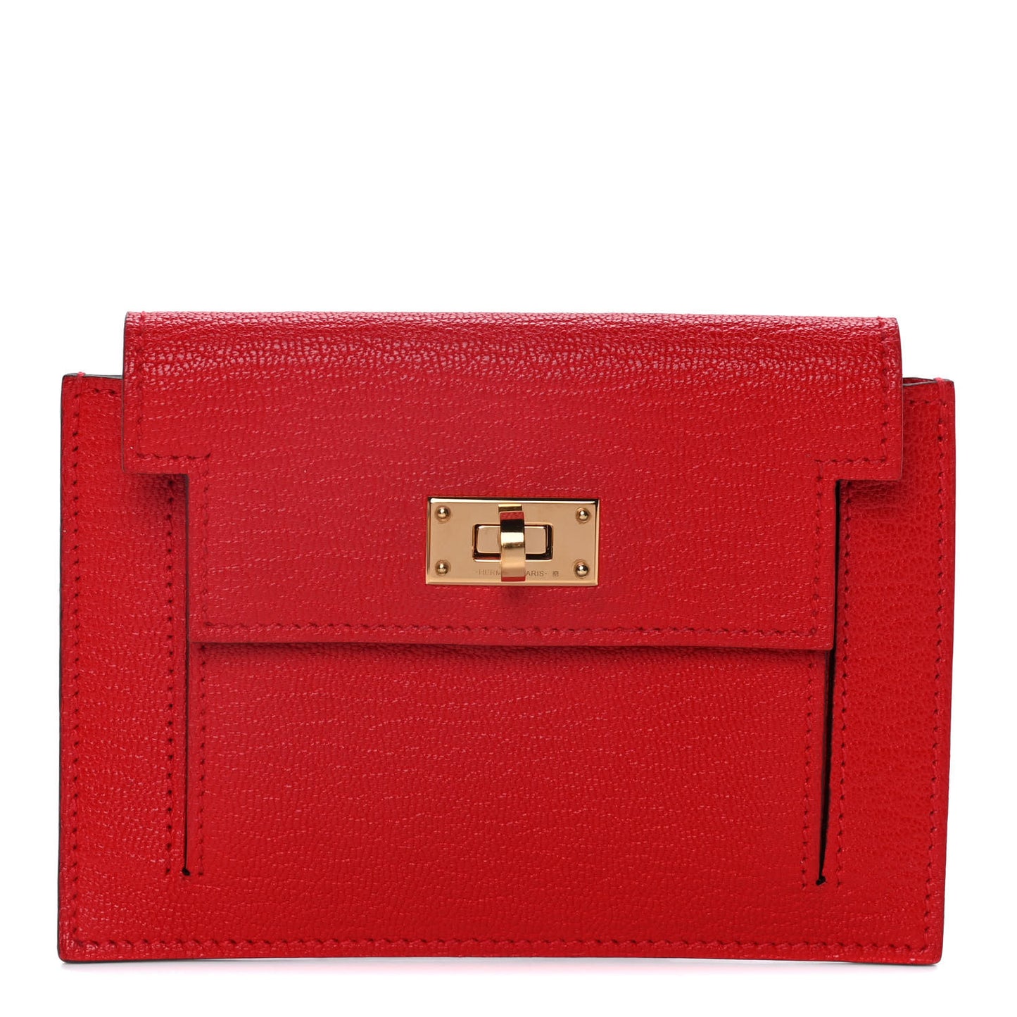 Chevre Mysore Kelly Pocket Compact Wallet Rouge de Coeur
