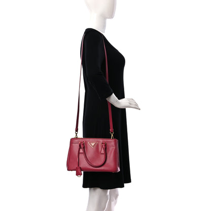 Prada Saffiano Small Galleria Double Zip Tote Fuxia 2 of 8