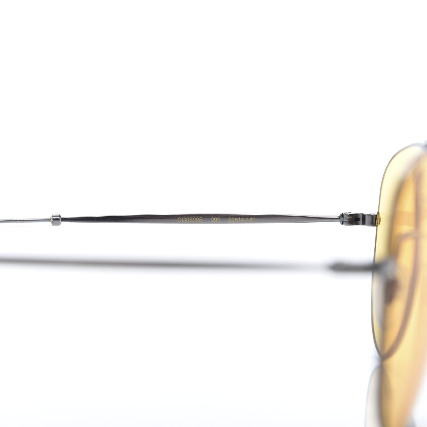 Gucci Metal Aviator GG0500S Sunglasses Yellow 5 of 7