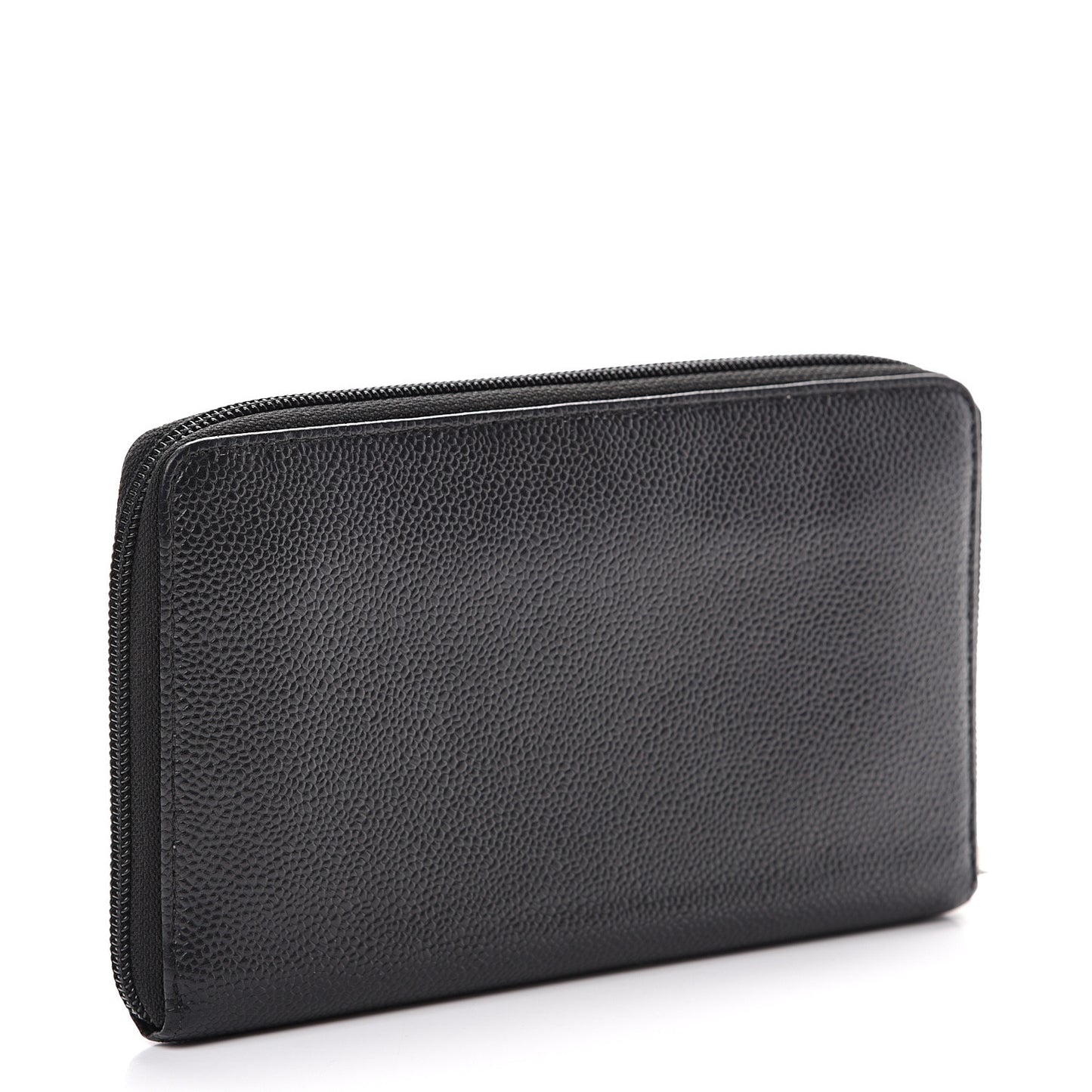 Caviar Large Timeless CC Zip Around Organizer Wallet Black
