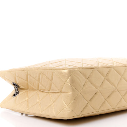 Chanel Metallic Aged Calfskin Quilted Reissue 2.55 Tote Light Gold 10 of 11