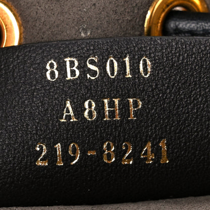 Fendi Shearling Vitello Dolce F is Fendi Macro FF 1974 Mini Mon Tresor Bucket Bag Tobacco Black 7 of 11