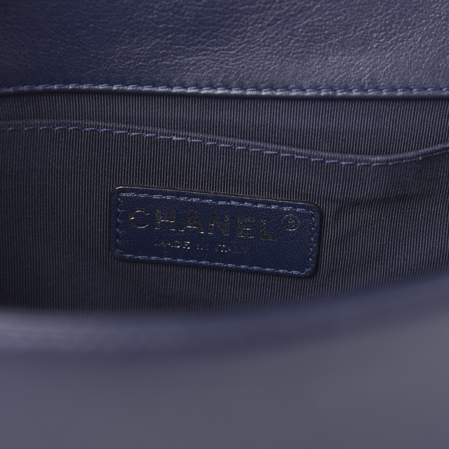 Chanel Calfskin Quilted Medium Boy Flap Dark Blue 9 of 11