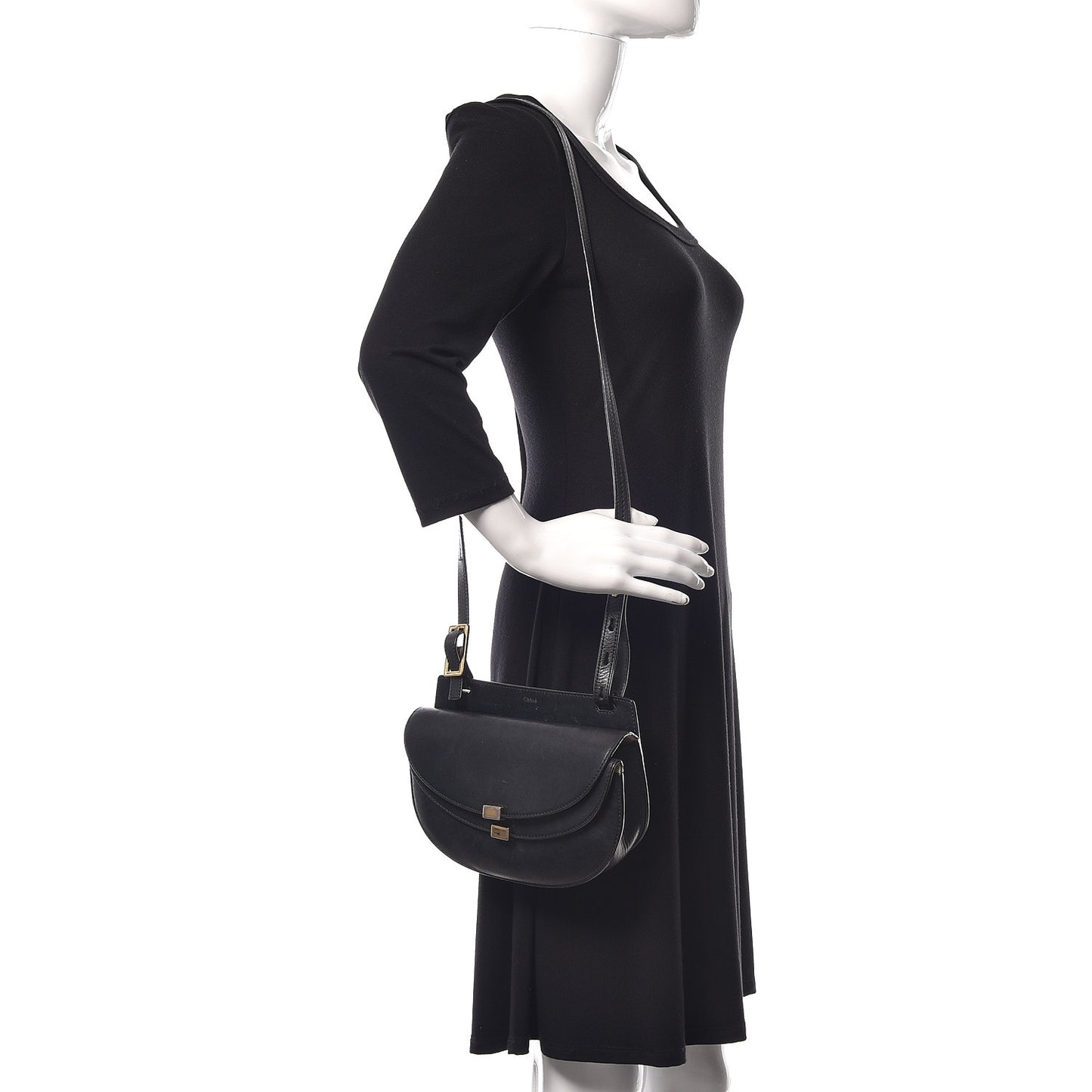 Calfskin Mini Georgia Crossbody Bag Black