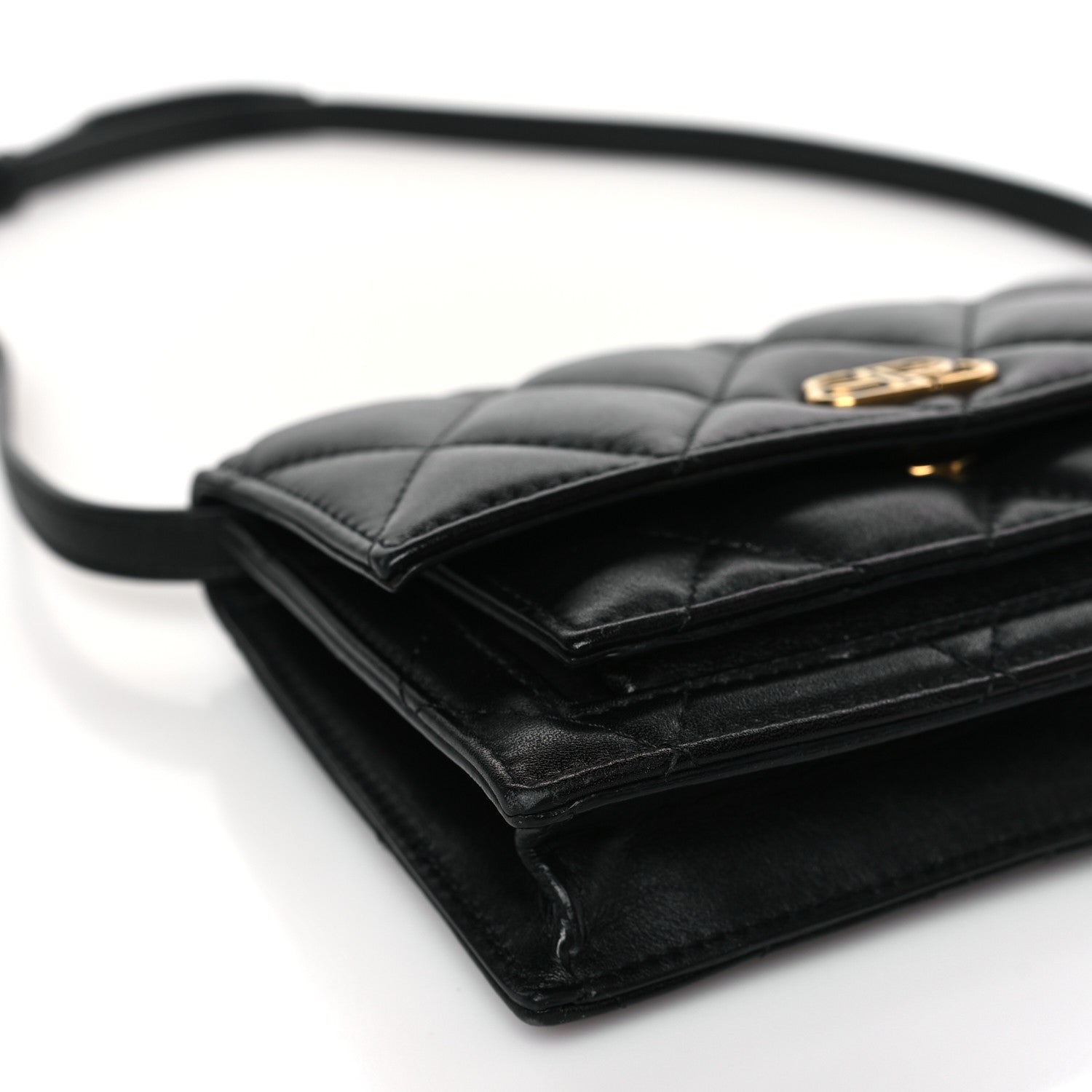 Balenciaga Nappa Calfskin Quilted XS Sharp Belt Bag Black 7 of 8