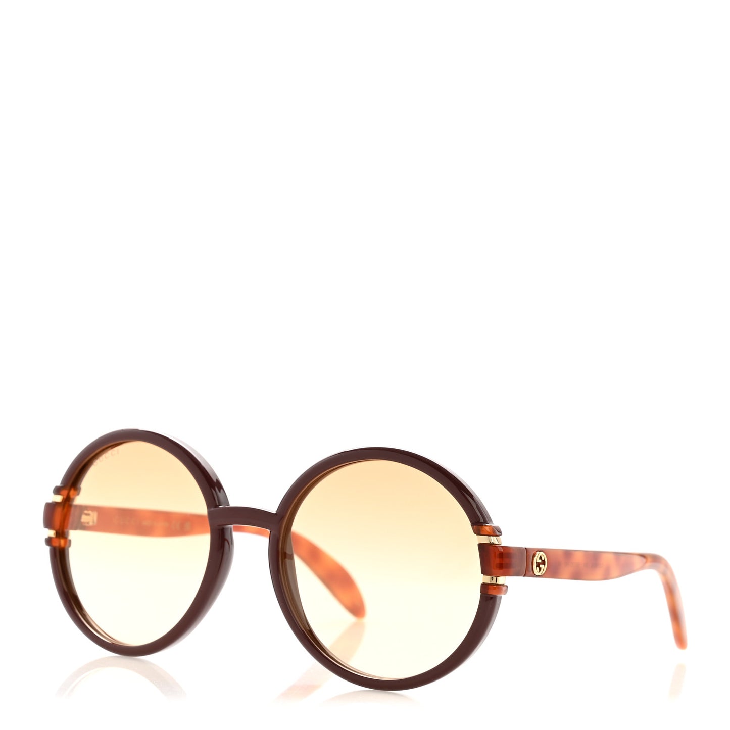 Acetate Round Sunglasses GG1067S Red Tortoiseshell