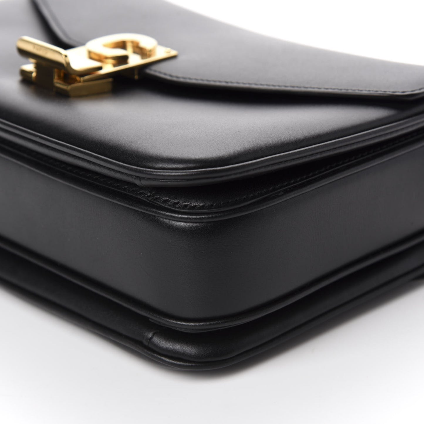 Shiny Calfskin Medium C Bag Black