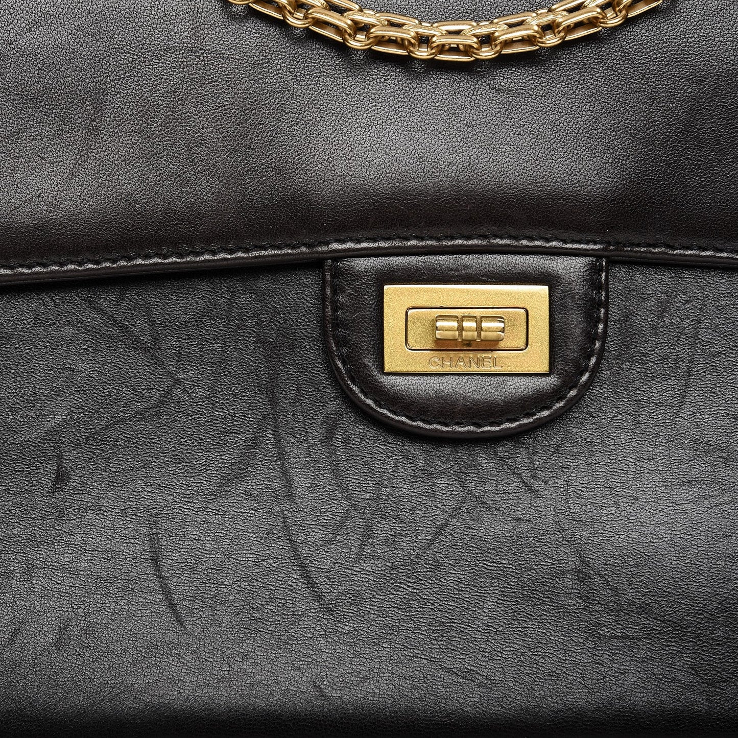 Lambskin Mademoiselle Shoulder Bag Black