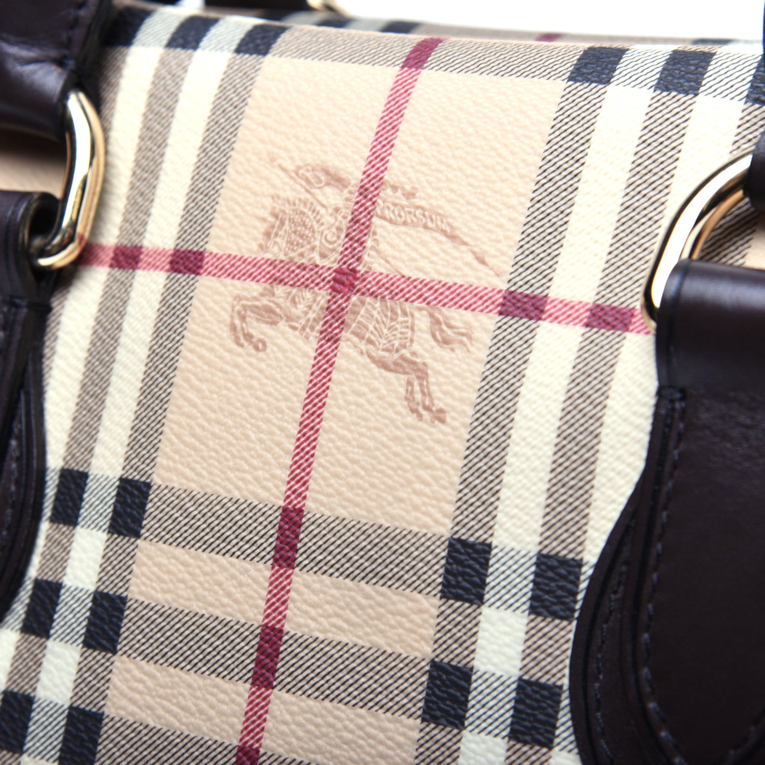 Burberry Haymarket Check Small Chester Bowling Bag Chocolate 12 of 14