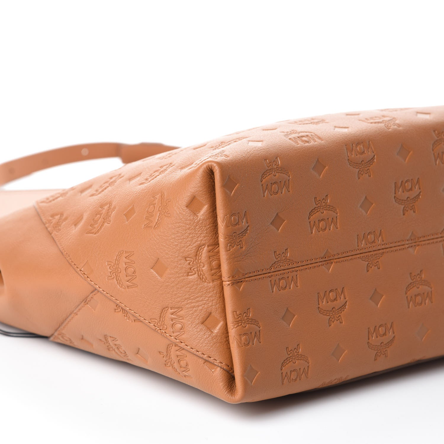 MCM Calfskin Ottomar Monogram Medium Klara Hobo Cognac 8 of 9