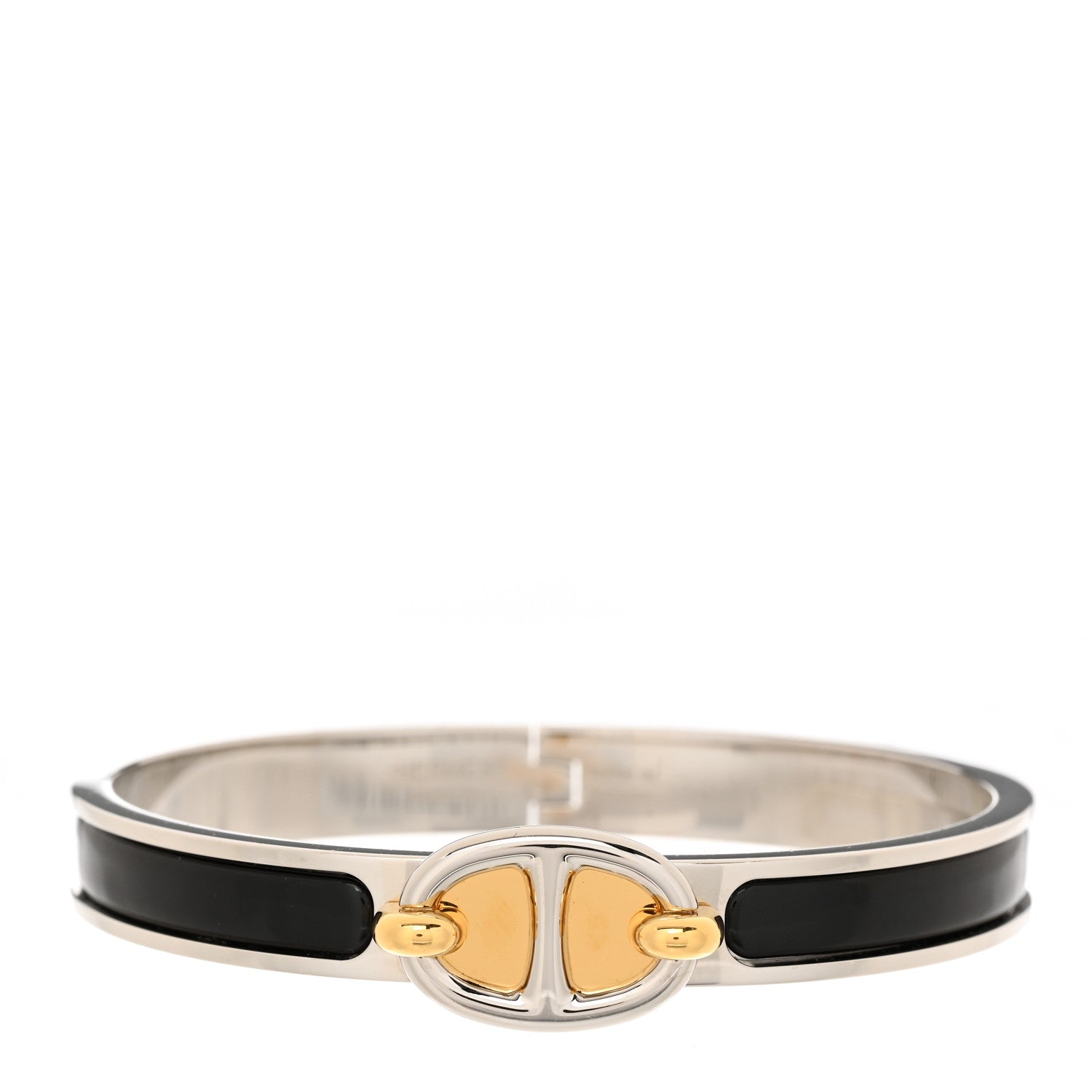 Hermes Enamel Mini Clic Chaine d'Ancre Bracelet GM Black 1 of 5