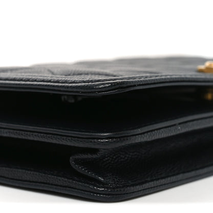 Chanel Caviar Quilted Boy Wallet On Chain WOC Black 10 of 12